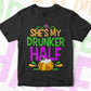 She's My Drunker Half Matching Couple Boyfriend Mardi Gras Editable Vector T-shirt Design in Ai Svg Png Files