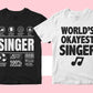 Singer 25 Editable T-shirt Designs Bundle