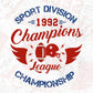Sport Division 1992 Champions League Championship American Football Editable T shirt Design Svg Cutting Printable Files