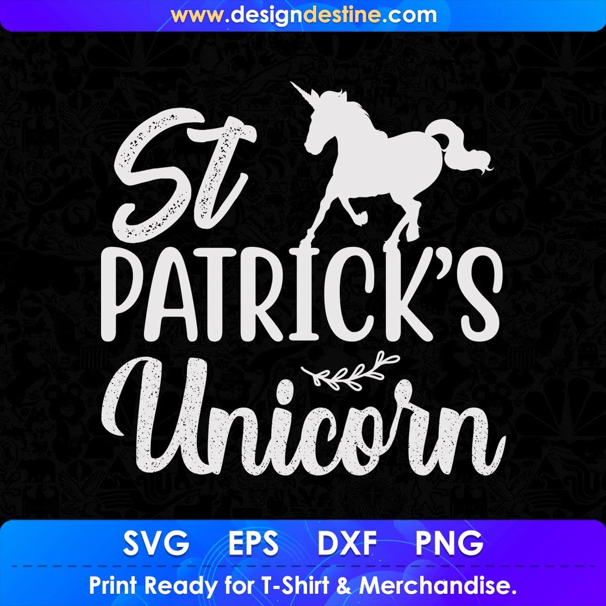 St Patrick’s Unicorn T shirt Design In Svg Png Cutting Printable Files