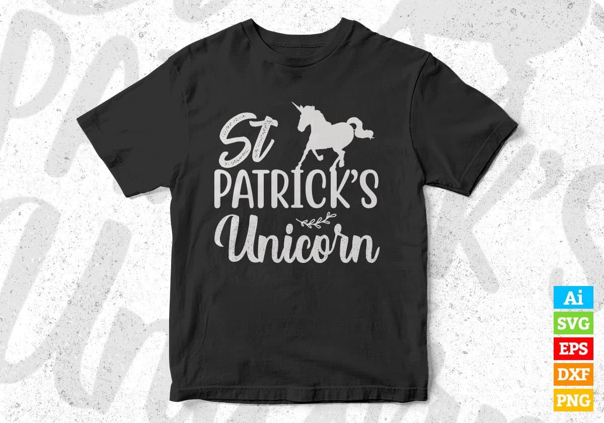 St Patrick’s Unicorn T shirt Design In Svg Png Cutting Printable Files