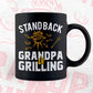 Stand Back Grandpa is Grilling Funny Father's Day BBQ Editable Vector T shirt Design in Ai Png Svg Files.