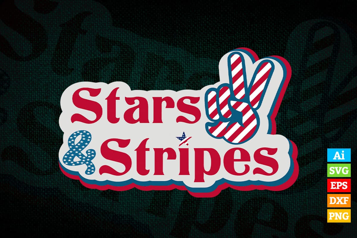 Stars and Stripes USA Flag 4th Of July Vector T shirt Design in Ai Png Svg Files