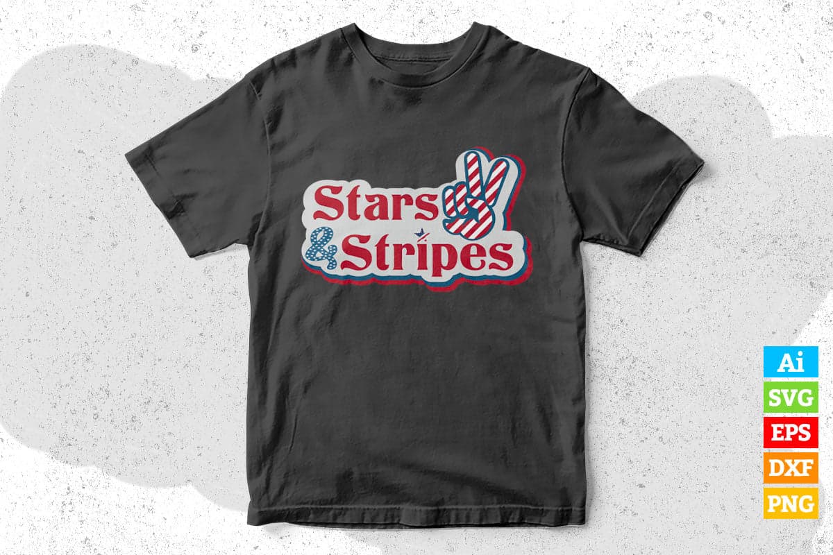 Stars and Stripes USA Flag 4th Of July Vector T shirt Design in Ai Png Svg Files