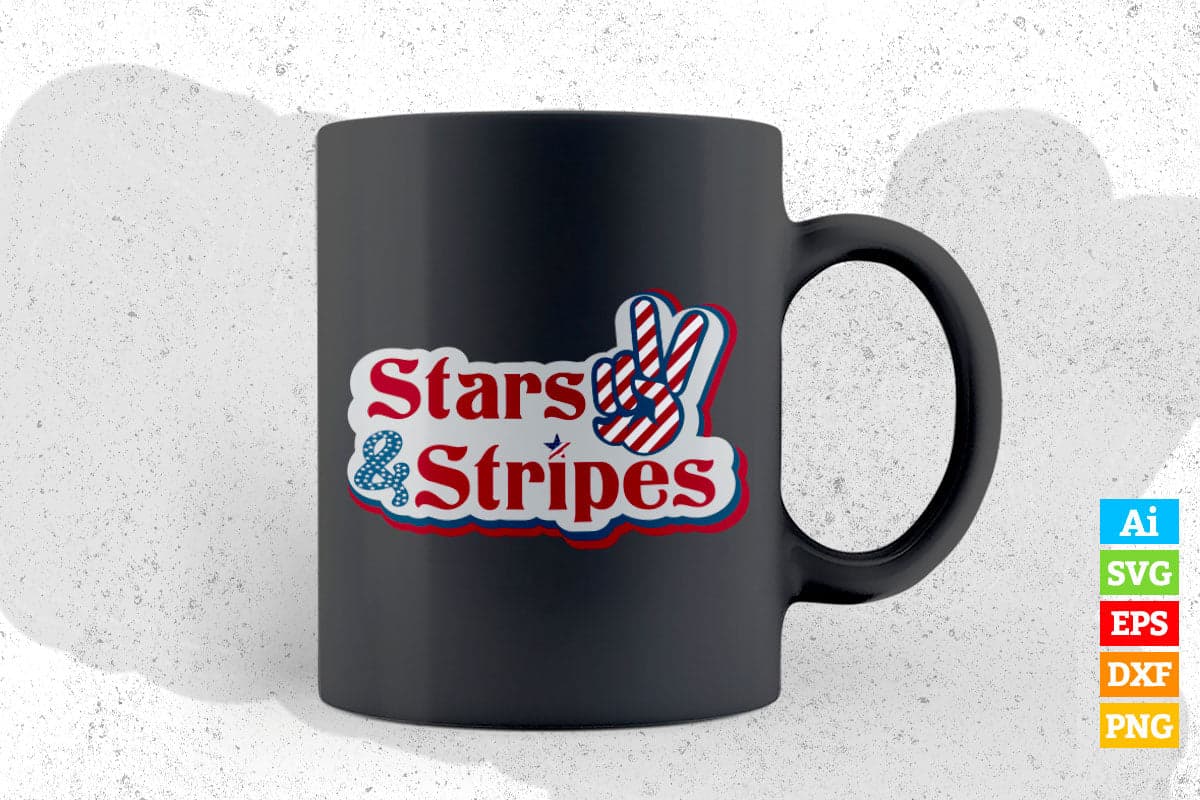 Stars and Stripes USA Flag 4th Of July Vector T shirt Design in Ai Png Svg Files