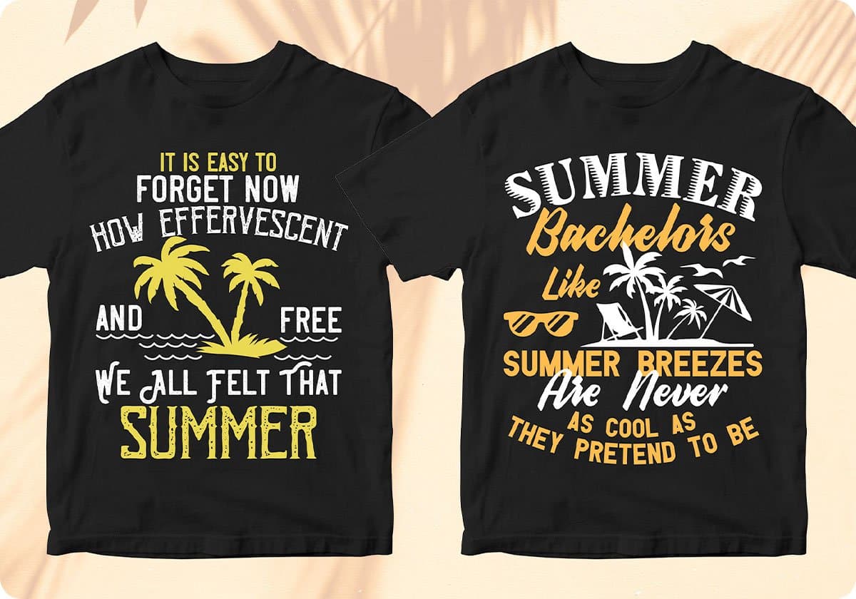 Summer 50 Editable T-shirt Designs Bundle Part 1