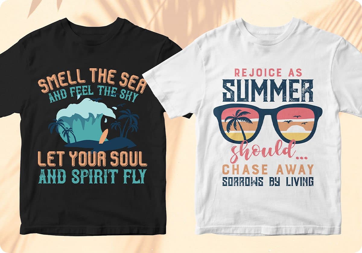 Summer 50 Editable T-shirt Designs Bundle Part 1