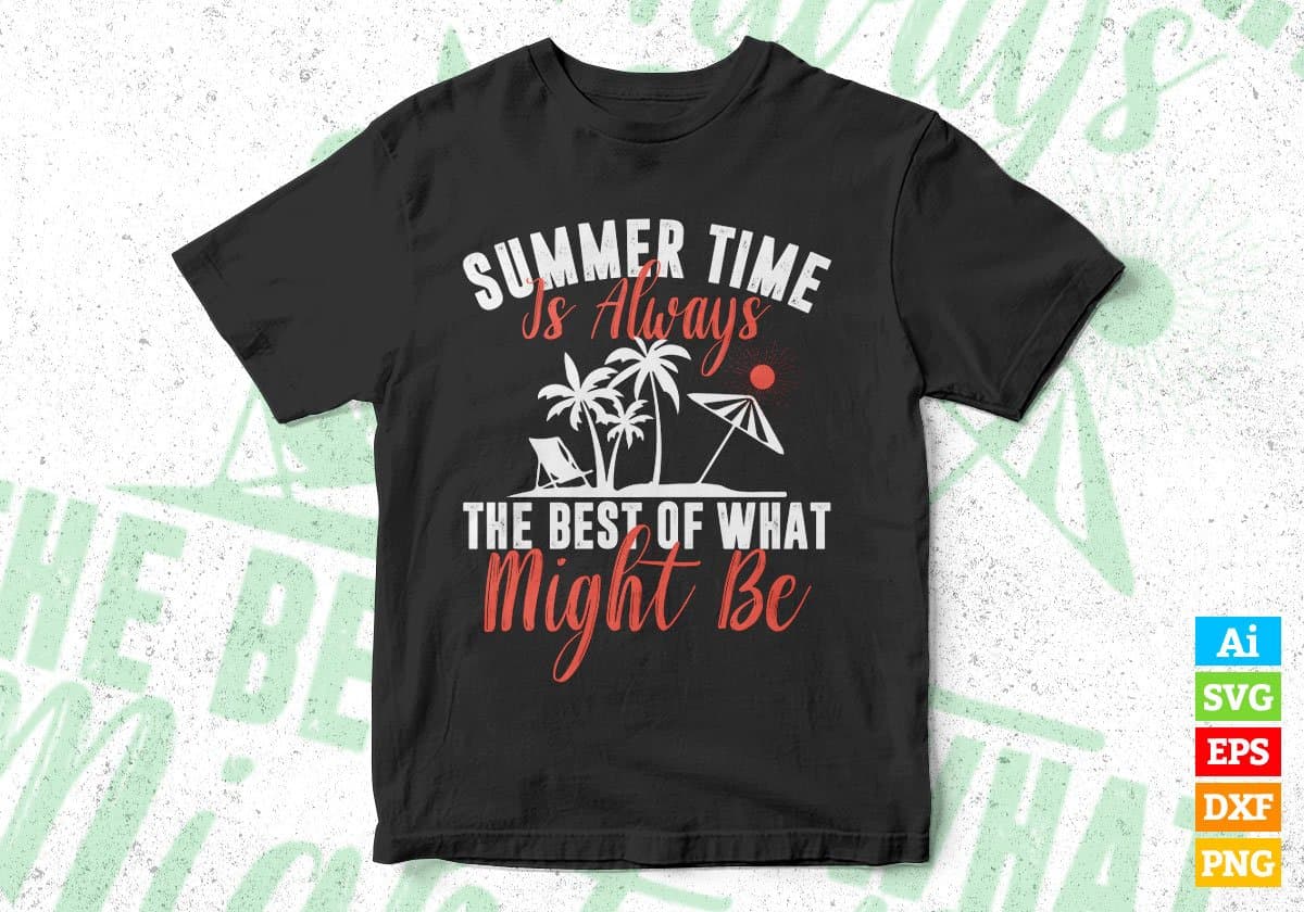 Summertime Is Always The Best Of What Might Be Editable Vector T shirt Design In Svg Png Printable Files