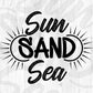 Sun Sand Sea Summer Beach T shirt Design In Png Svg Cutting Printable Files