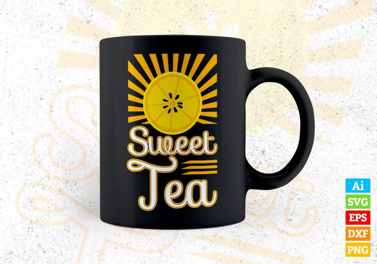 Sunset Sweet Tea Vector T-shirt Design in Ai Svg Png Files