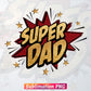 Super Dad Glitter Leopard Star Fathers Day T shirt Tumbler Design Png Sublimation Files