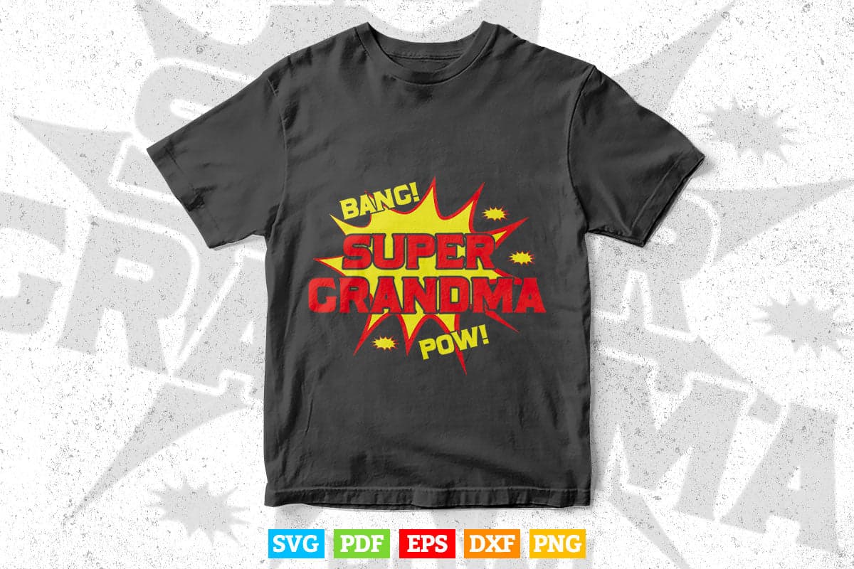 Super Grandma Funny retro parody Super Power Grandmother Svg Png Cut Files.