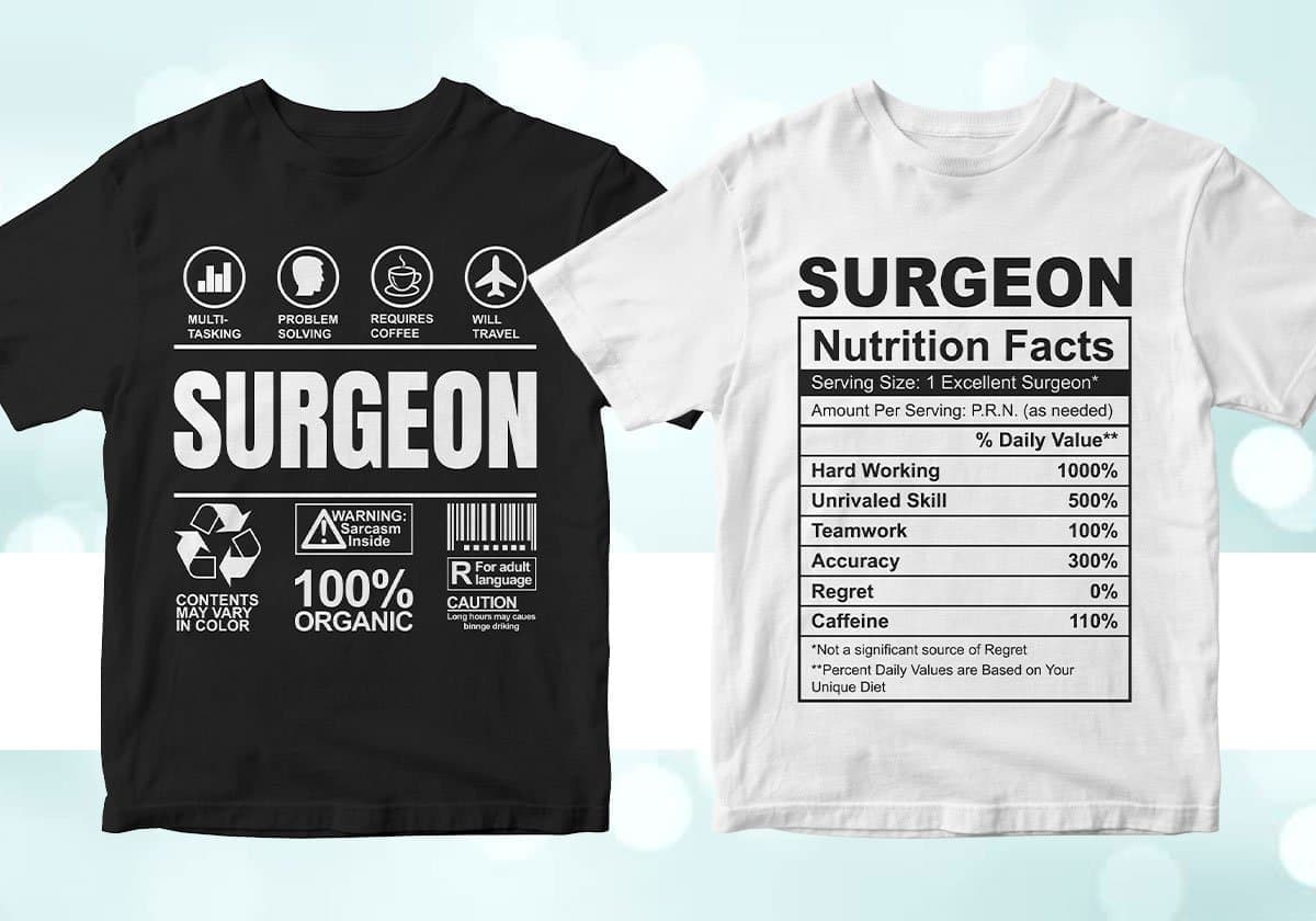 Surgeon 25 Editable T-shirt Designs Bundle