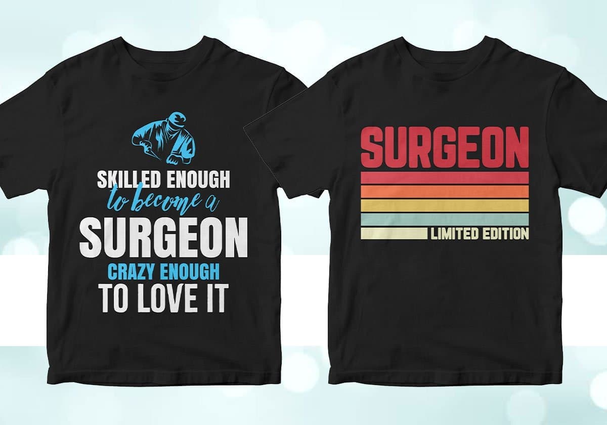 Surgeon 25 Editable T-shirt Designs Bundle