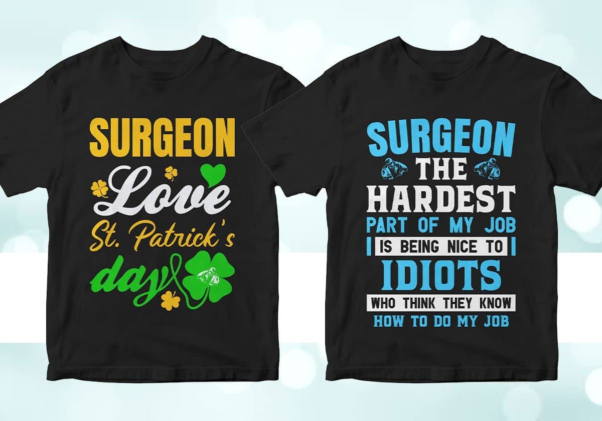 Surgeon 25 Editable T-shirt Designs Bundle