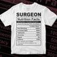 Surgeon Nutrition Facts Editable Vector T shirt Design In Svg Png Printable Files