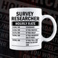 Survey Researcher Hourly Rate Editable Vector T-shirt Design in Ai Svg Files