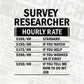 Survey Researcher Hourly Rate Editable Vector T-shirt Design in Ai Svg Files