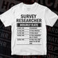 Survey Researcher Hourly Rate Editable Vector T-shirt Design in Ai Svg Files