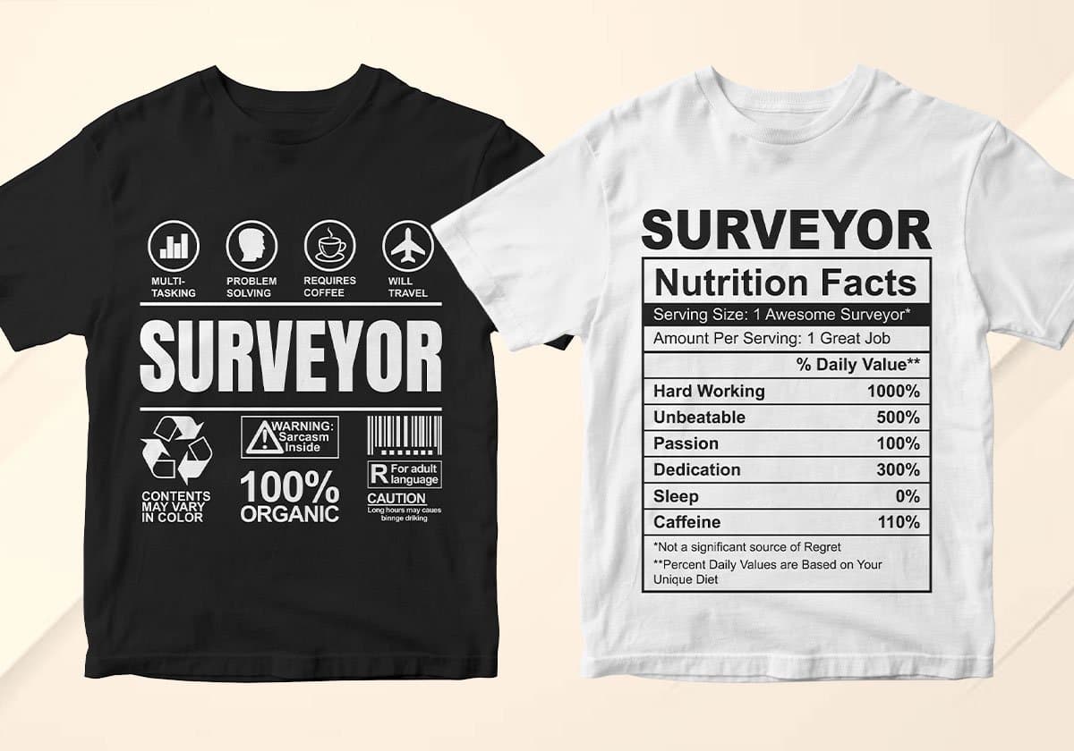 Surveyor 25 Editable T-shirt Designs Bundle