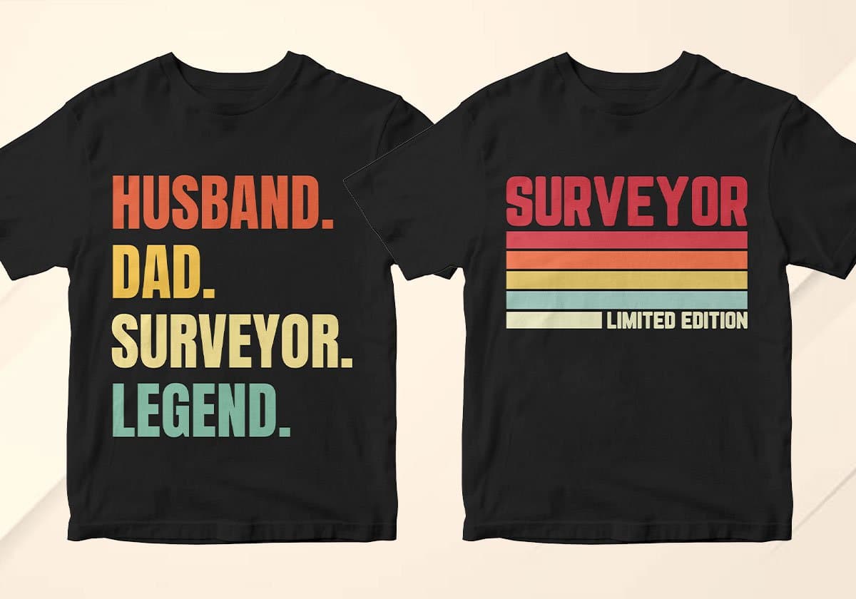 Surveyor 25 Editable T-shirt Designs Bundle