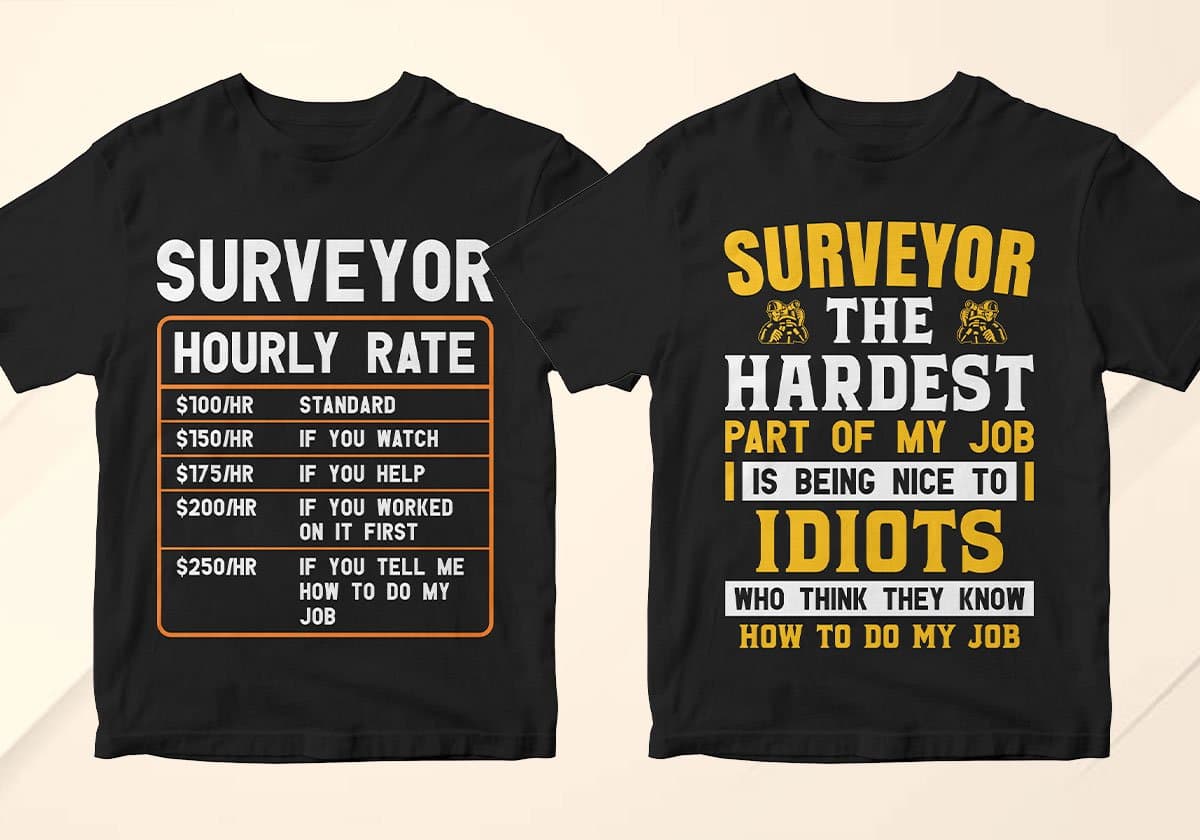 Surveyor 25 Editable T-shirt Designs Bundle