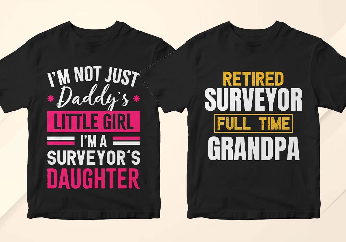 Surveyor 25 Editable T-shirt Designs Bundle