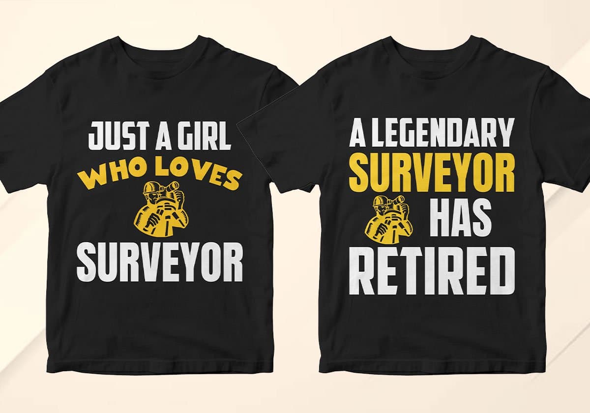 Surveyor 25 Editable T-shirt Designs Bundle