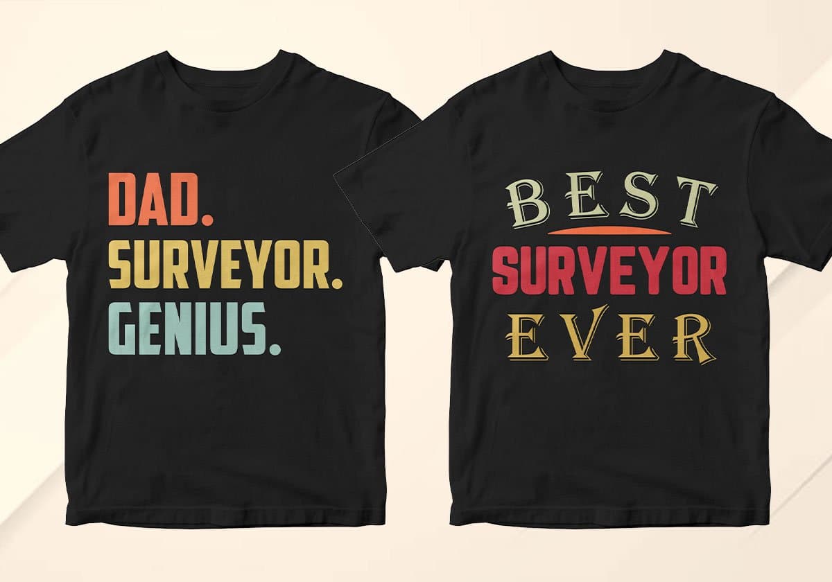 Surveyor 25 Editable T-shirt Designs Bundle