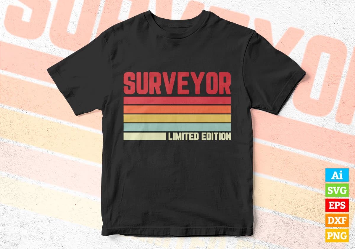 Surveyor Limited Edition Editable Vector T-shirt Designs Png Svg Files