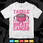 Tackle Breast Cancer American Football Awareness Fighting Svg Png Printable Files.