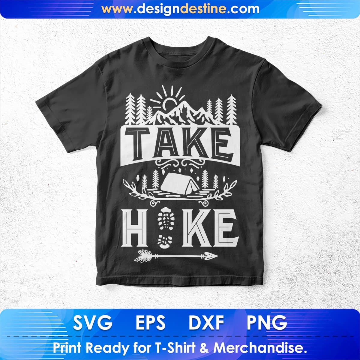 Take Hike Mountain T shirt Design In Ai Svg Printable Files