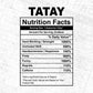 Tatay Nutrition Facts Father's Day Editable Vector T-shirt Design in Ai Svg Files