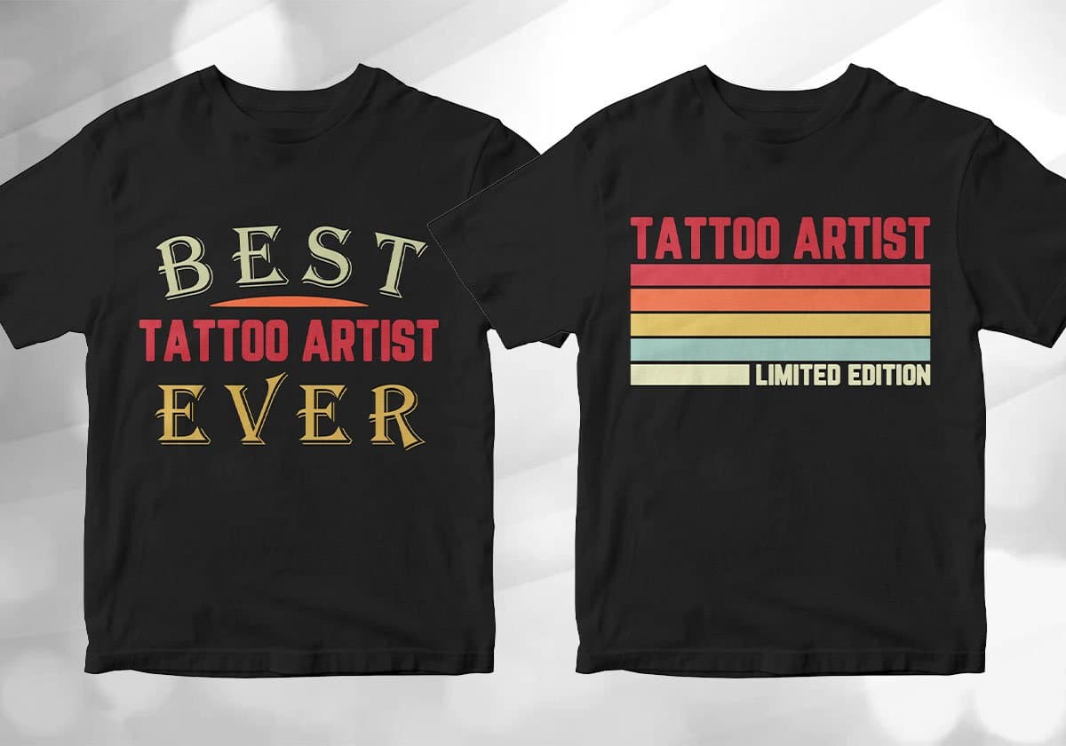 Tattoo Artist 25 Editable T-shirt Designs Bundle