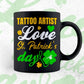 Tattoo Artist Love St. Patrick's Day Editable Vector T-shirt Designs Png Svg Files