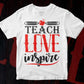Teach Love Inspire Teacher Vector T-shirt Design in Ai Svg Png Files