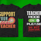Teacher 25 Editable T-shirt Designs Bundle