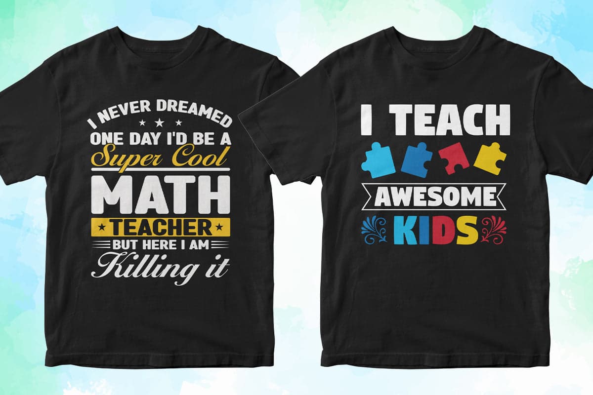 Teacher 50 Editable T-shirt Designs Bundle Part 3