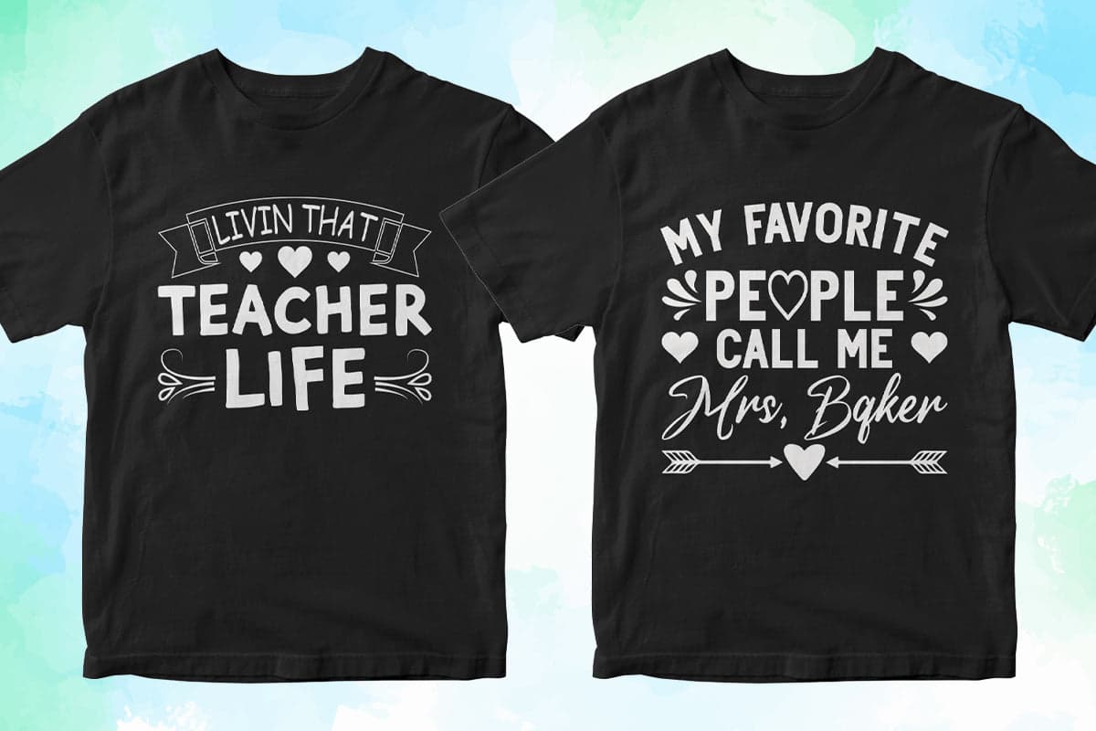 Teacher 50 Editable T-shirt Designs Bundle Part 3