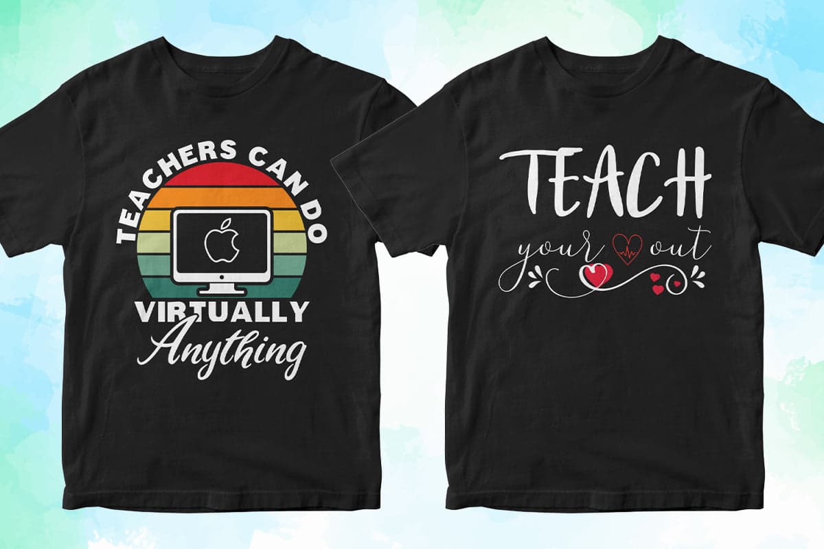 Teacher 50 Editable T-shirt Designs Bundle Part 3