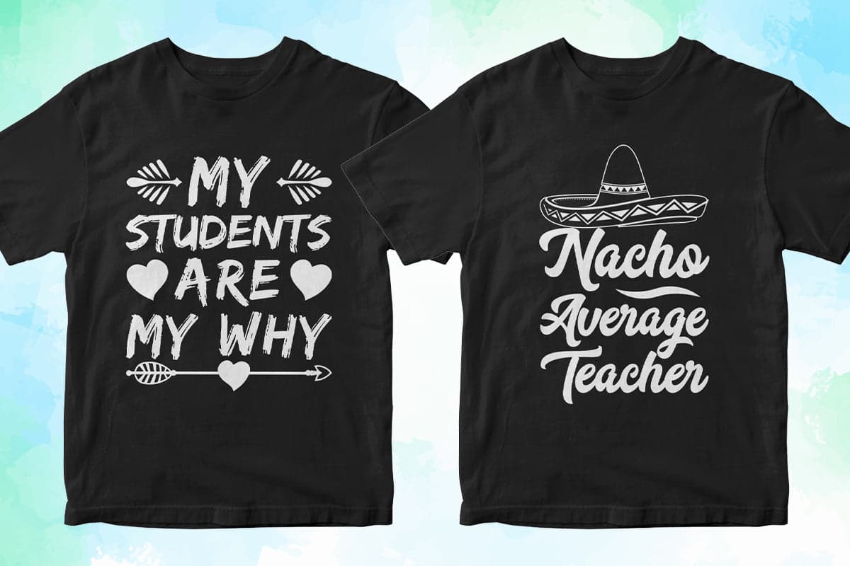 Teacher 50 Editable T-shirt Designs Bundle Part 3