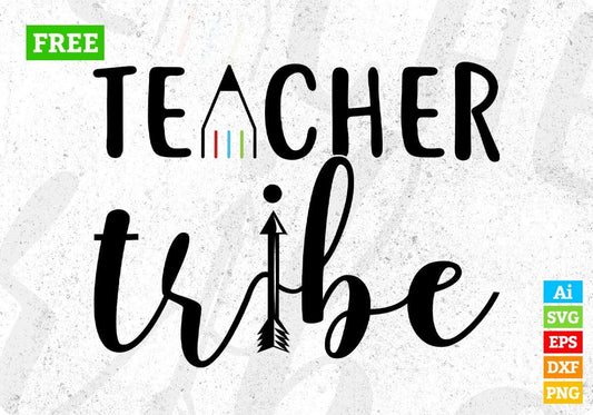 Teacher Tribe Teacher's Day T shirt Design In Svg Png Cutting Printable Files