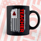 Teacher USA Flag Proud Professions Gift Editable Vector T-shirt Design in Ai Svg Files