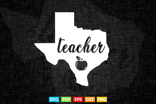 Texas Teacher Teacher's Day Vector T shirt Design in Png Svg Cut Files