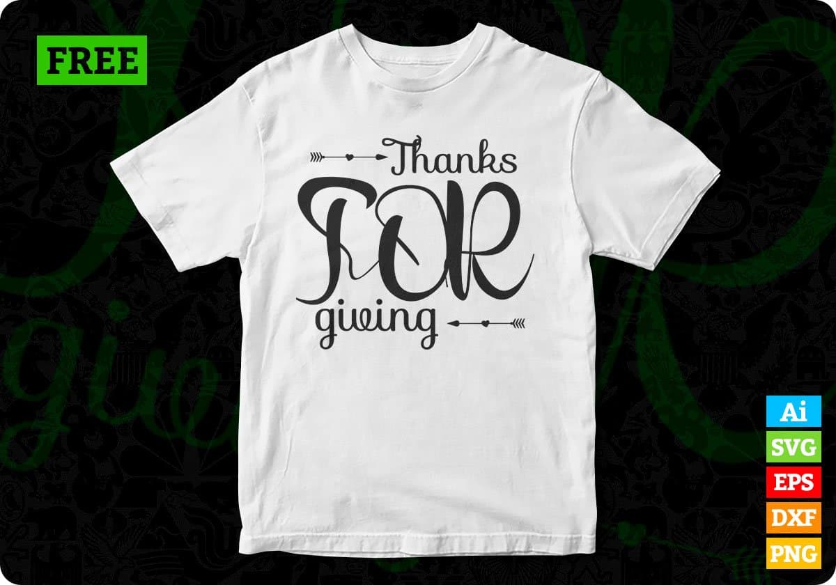 Thanks For Giving Merry Christmas T shirt Design In Svg Png Cutting Printable Files