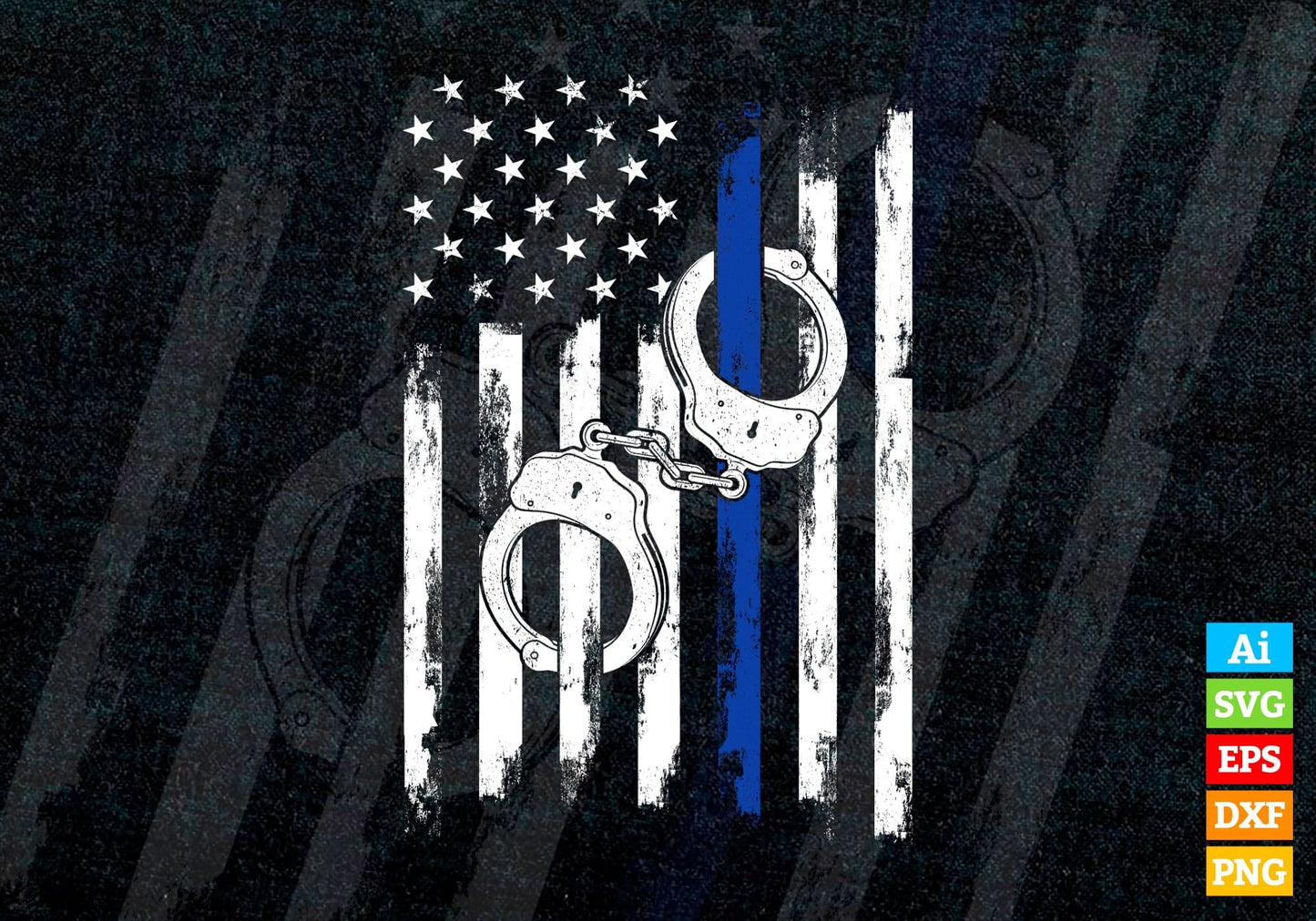 The Blue USA Flag Police Lives Matter Editable Vector T shirt Design in Ai Png Svg Files.