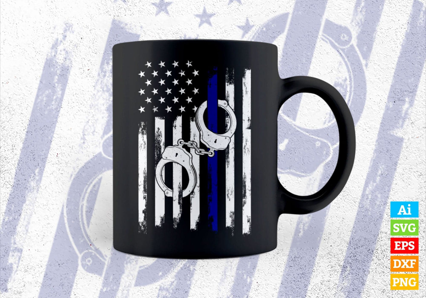 The Blue USA Flag Police Lives Matter Editable Vector T shirt Design in Ai Png Svg Files.