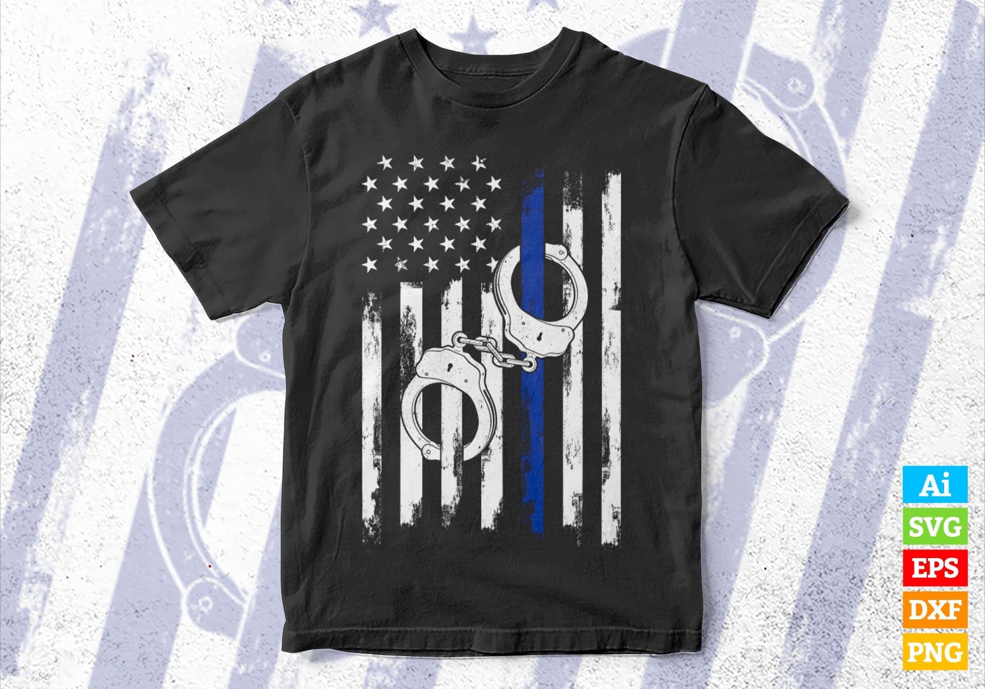 The Blue USA Flag Police Lives Matter Editable Vector T shirt Design in Ai Png Svg Files.