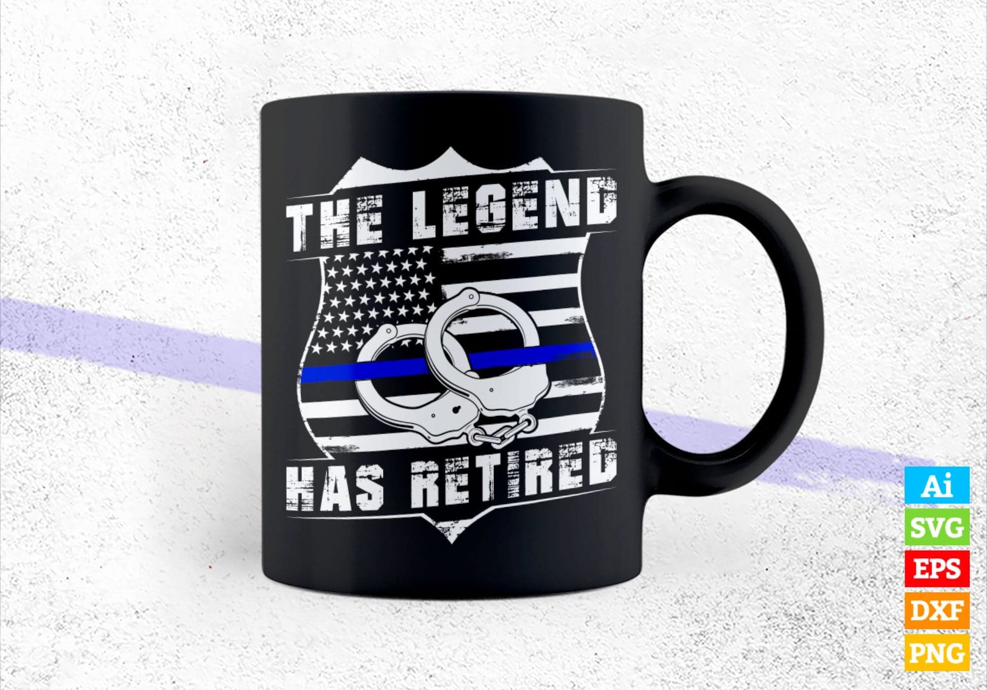 The Legend Has Retired Police Officer Retirement Gift Father's Day Editable Vector T shirt Design in Ai Png Svg Files.