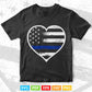 Thin Blue Line Heart Flag Police Officer Support Svg Cricut Files.
